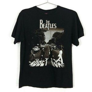 Rock Yeah Men's The Beatles Abbey Road Graphic Print T-Shirts Black Size L